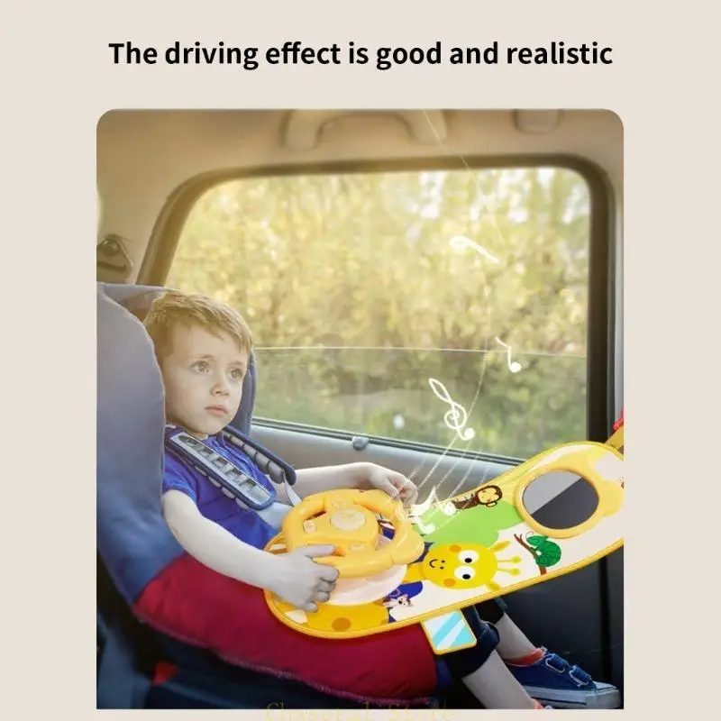 Volante condução musical brinquedo para crianças criança carseat brinquedo vroom volante condução brinquedo exercício para crianças