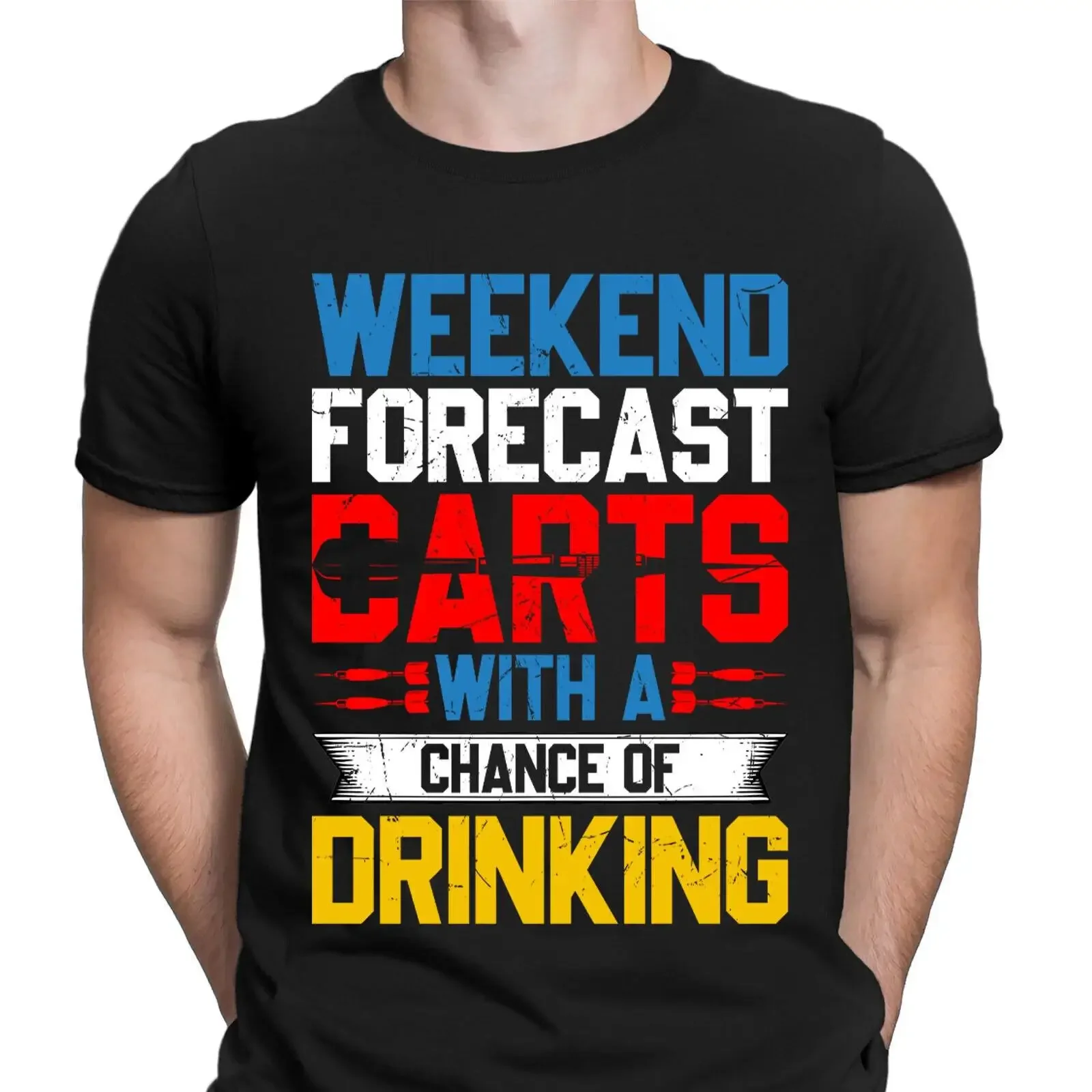 Weekend Forecast Darts With A Chance Of Drinking Funny Novelty Mens T Shirt 6NE vintage Washed graphic fashion Unisex