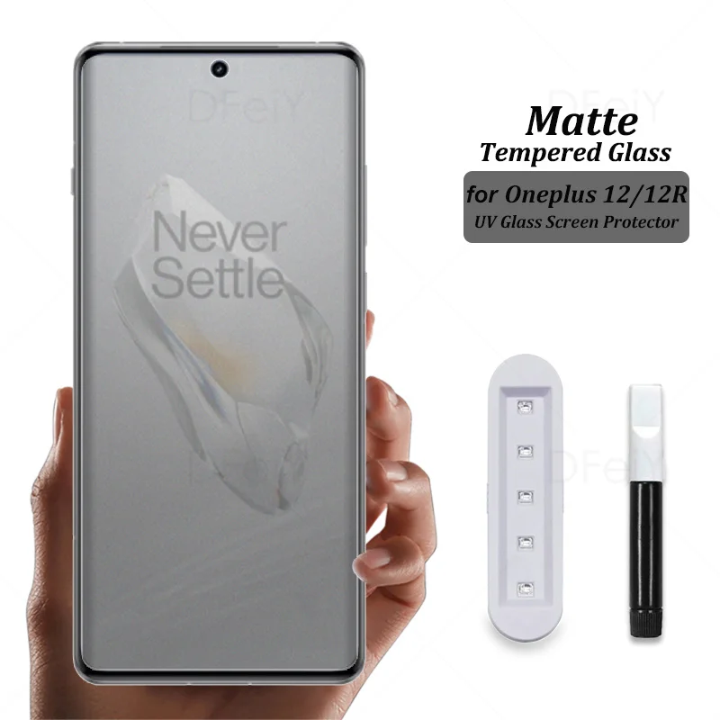 Matte Glass For OnePlus 12 Tempered Glass Film For OnePlus 12R Full Cover UV Screen Protector