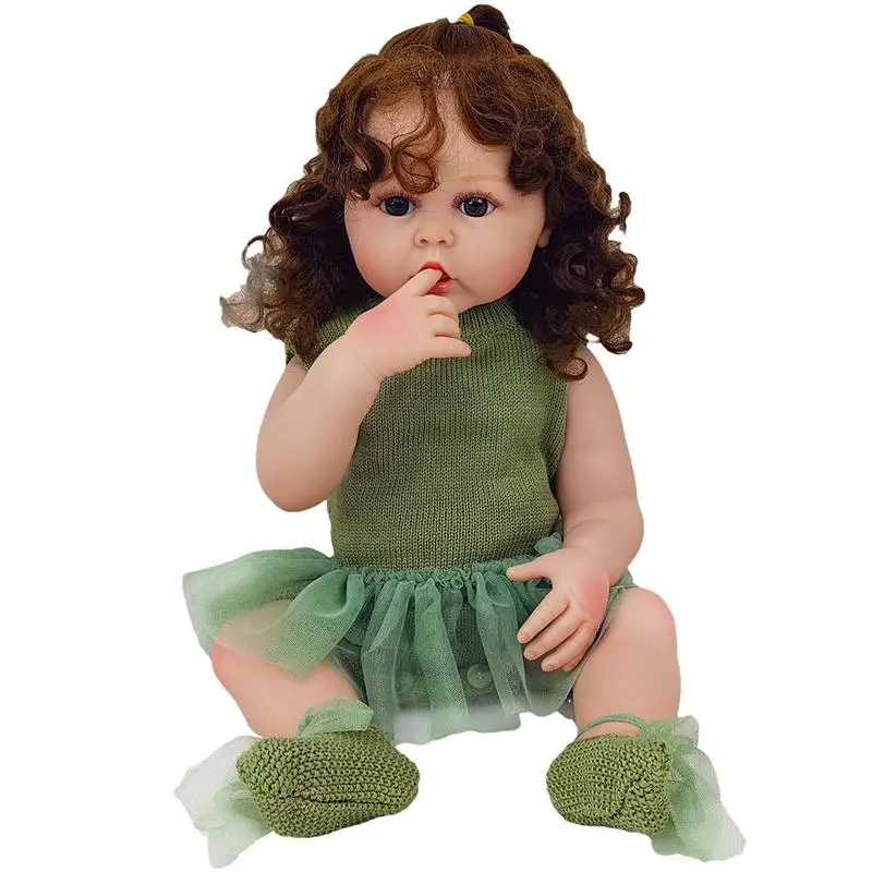 

55cm Baby Reborns Doll Toys For Girls Sleeping Accompany Doll Realistic Vidvid Soft Rubber Toddler Reborn Birthday Present Gifts