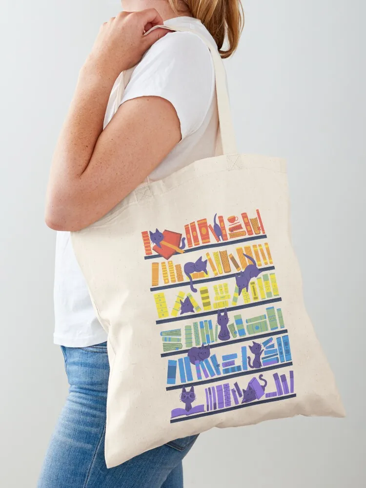 

Library Kittens Tote Bag custom bags Canvas bag for women shoping bag Gift