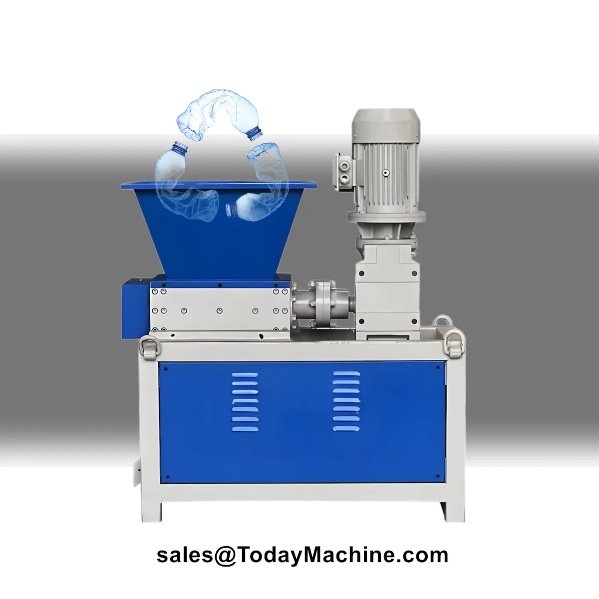 Trituratore ad albero singolo per frantumazione di plastica per bottiglie e scatole per piastre in PET PP PE HDPE
