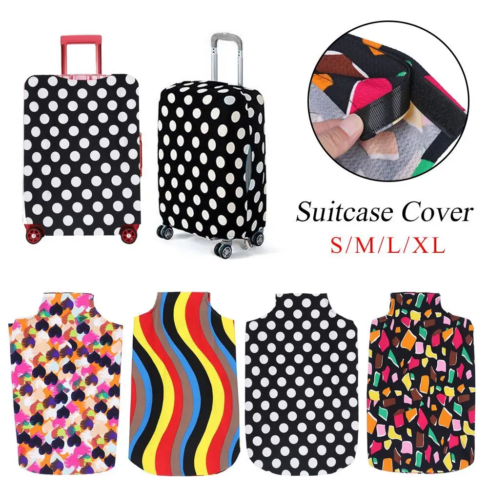 Colorful Travel Trolley Case Cover Anti-scratch Elastic Fabric Luggage Baggage Protector Luggage Storage Covers Accessories
