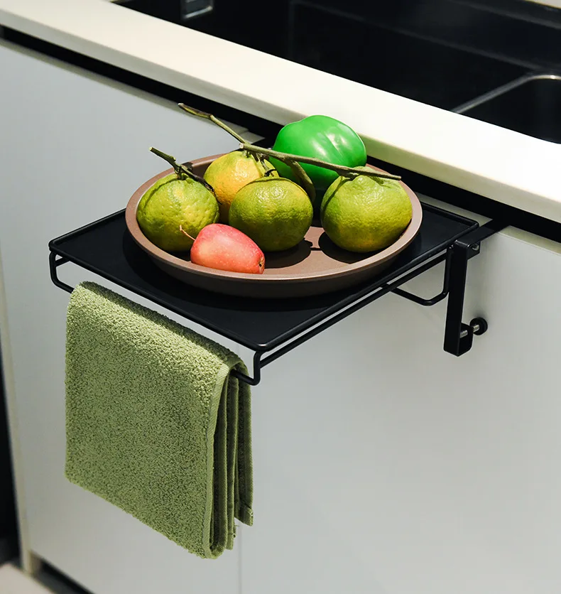 

Полка для кухонной столешницы, бытовая складная стойка для приготовления пищи, многофункциональная подвесная полка для двери шкафа из углеродистой стали