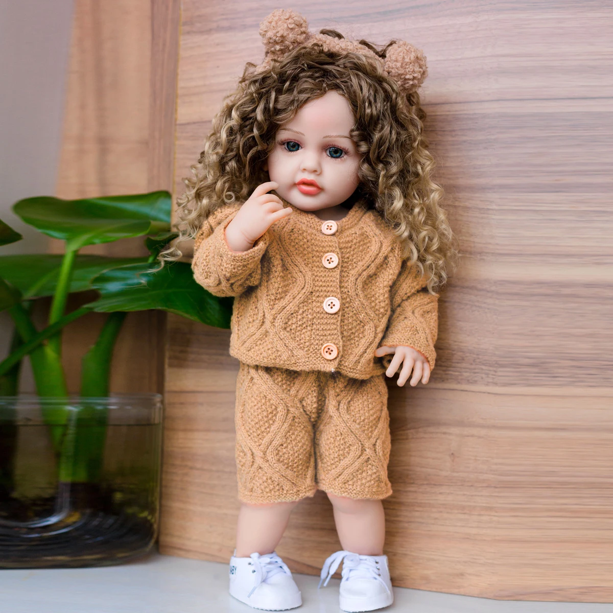 

Ethnic Princess Reborn Baby Girl Doll with Curved Hair 55 cm KEIUMI Full Silicone Vinyl Dress up Model DIY Game Doll Bebe Toy