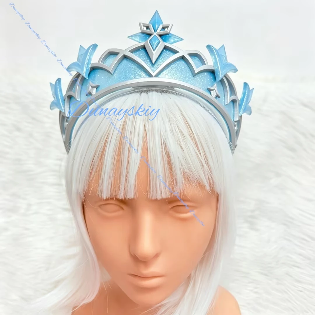 Game Genshin Impact Tsaritsa Anastasia Cosplay Props Headwear Crown and Earrings Made of Transparent Gradient Material