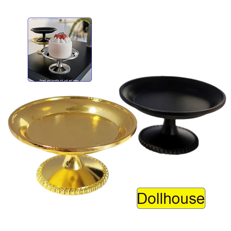 

1Pcs Miniature Metal Fruit Snack Tray Dollhouse Cake And Pastry Tray/Dim Sum Dish Model Pretend Play Food Accessories Toy