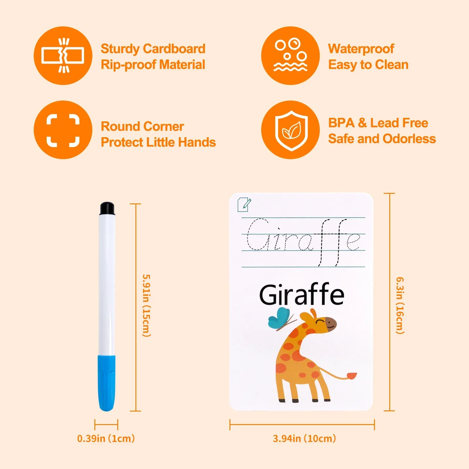 Animali Flashcard scritte a mano Alfanumerici Cancellati ripetutamente Impara i giocattoli per bambini Carta da disegno Educazione Addizione Sottrazione Gioco