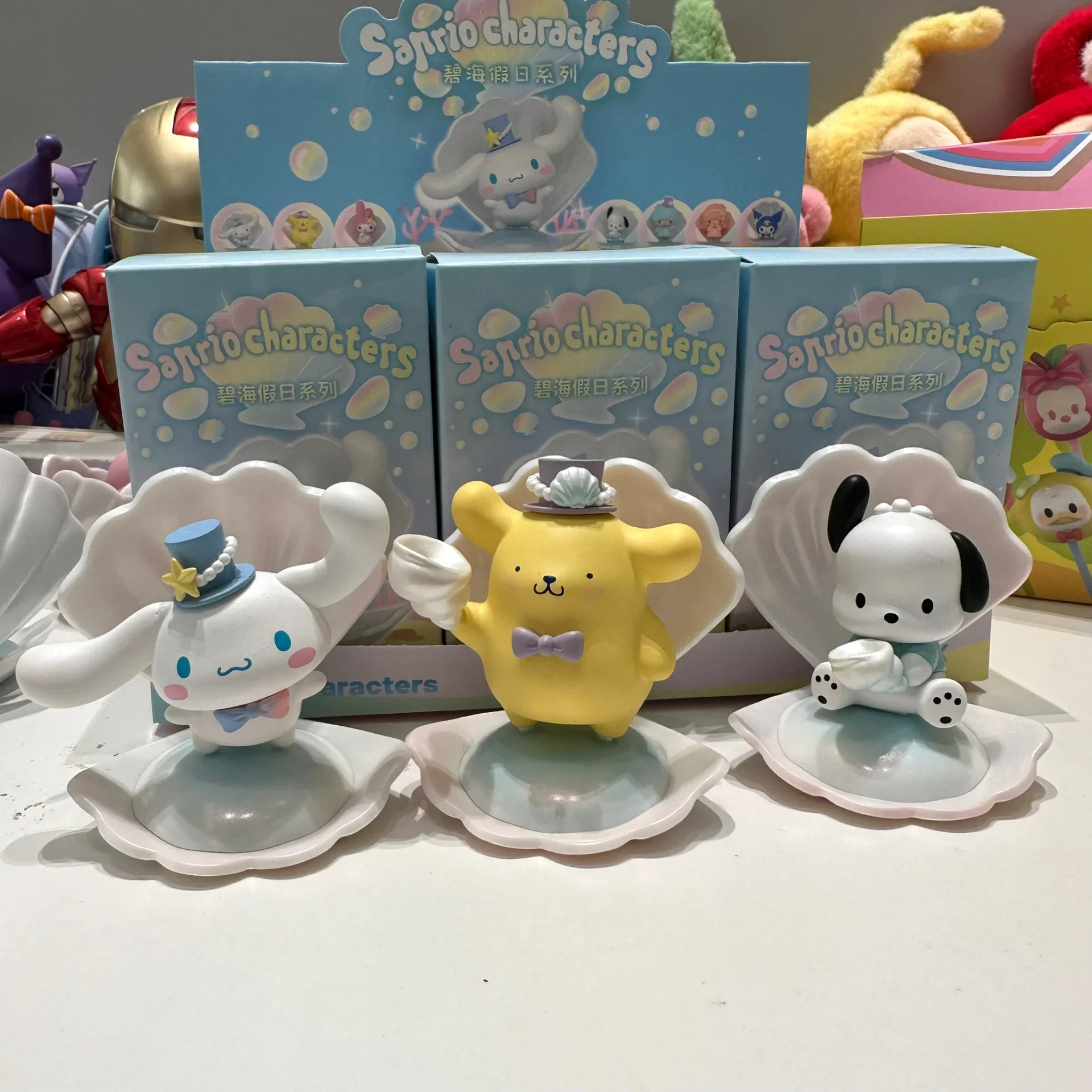 

MINISO Sanrio Bihai праздничная серия ракушек Kuromi Cinnamorroll мультяшная кукла настольные украшения игрушки Фигурки праздничные подарки