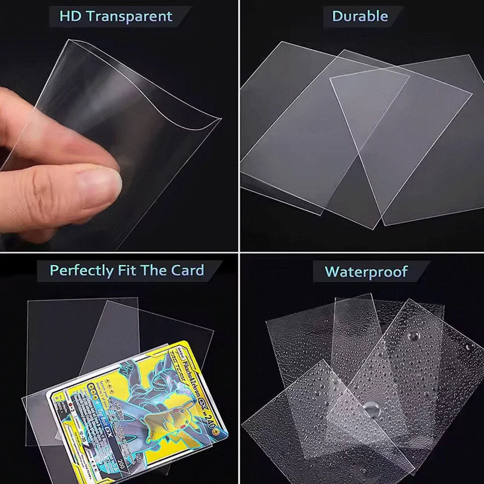 300 قطعة حافظة بطاقات شفافة أنيمي تحصيل قسط حافظة بطاقات بلاستيكية شفافة لعب الألعاب TCG بطاقات حماية الأكمام