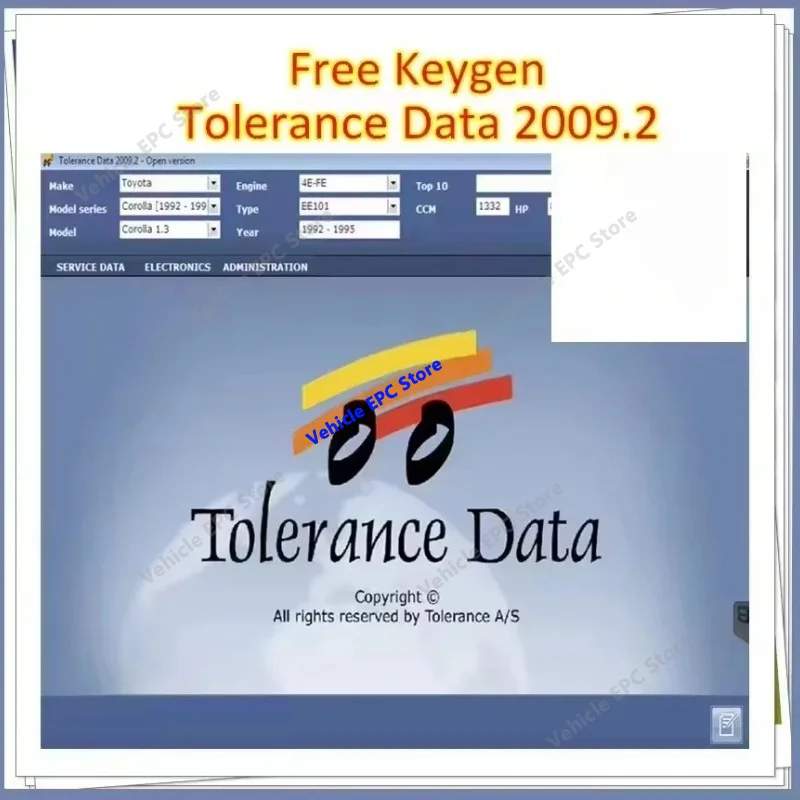 Newest Auto Car Software Tolerance Data 2009.2 Auto Repair Program Data with Free Keygen Install Video Guide Car Repair Software