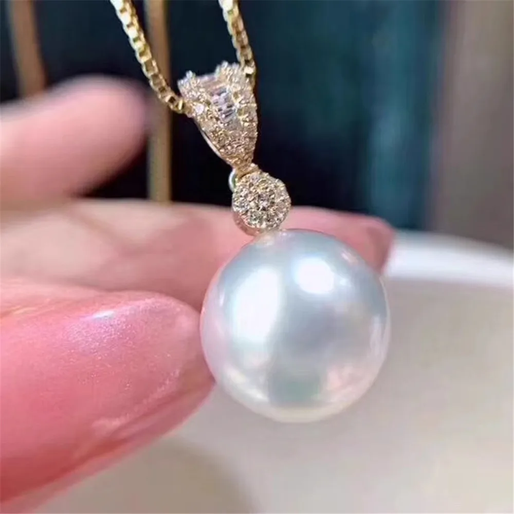 

DIY Pearl Accessories G14K Gold Pendant Empty Support Gorgeous Pearl Necklace Pendant Fit 9-12mm Oval Beads G124