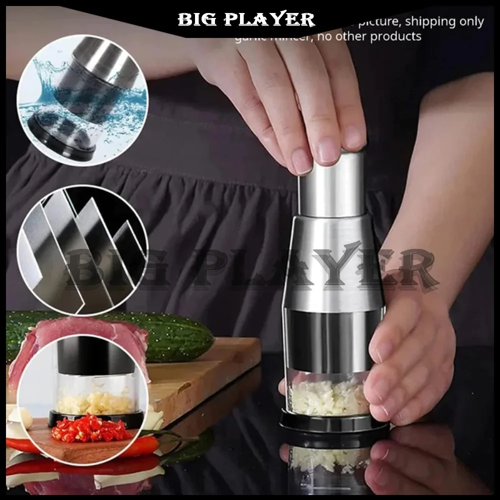 Easy Clean Multifunctional Garlic Press - Manual Garlic Cutter For Mincing Garlic