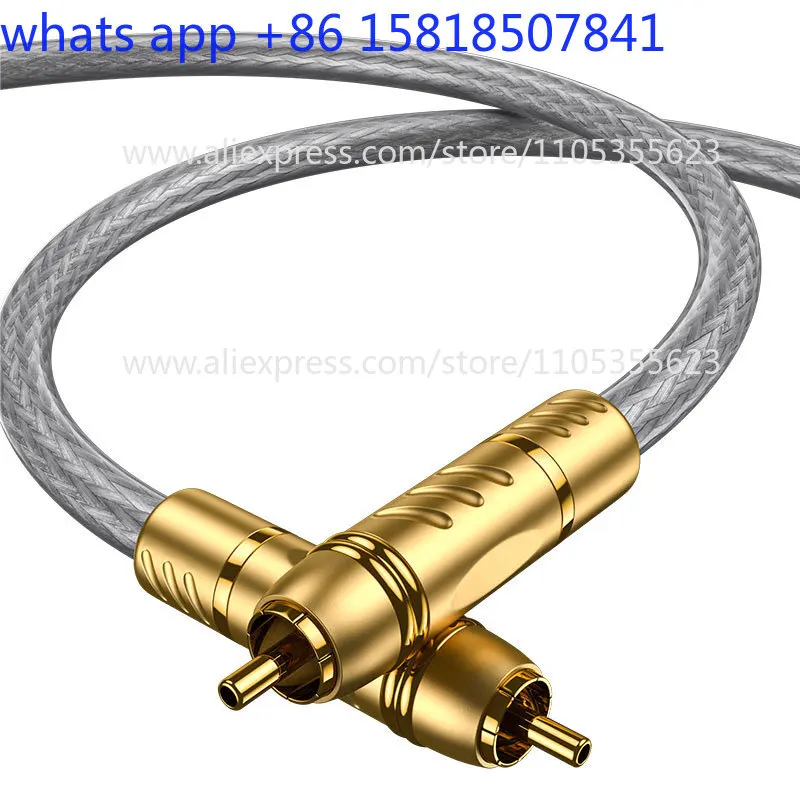 GT-900SE pure silver 4N double lotus self-locking RCA red and white audio cable decoding CD front and rear audio signal cable