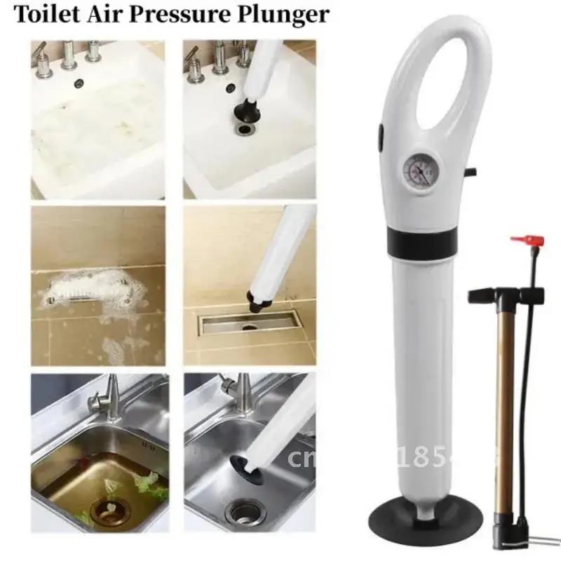 Home Toilet Unclogger Stainless Steel Body Pipe Unclogging Sewer Toilet Kitchen Quickly Unclogging Toilet Plunger Bathroom Tools