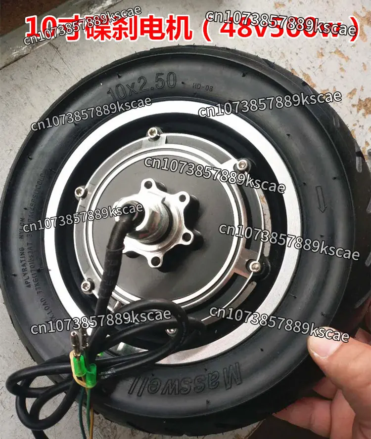 10x2.70-6.5 Vacuum Tire Hub Motor, 10 Inch 48V 500W Electric Scooter Wheel Drive Motor