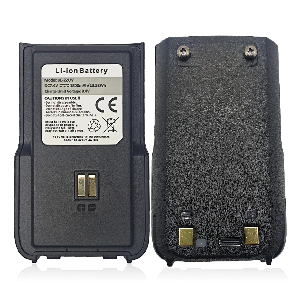 BAOFENG BL-22UV Type-C USB Battery 1800mAh 8.4V Extra Battery for UV-22 Type-C Walkie Talkie BF-UV22 UV-22L Two-Way Radios