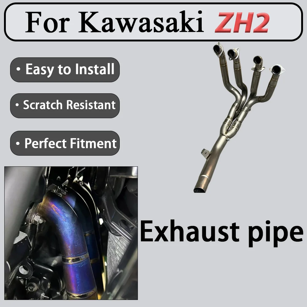 For Kawasaki Z H2 Titanium Alloy Exhaust Pipe Gradient Bluing Process Controllable High-Temperature Cycling Moto Performance
