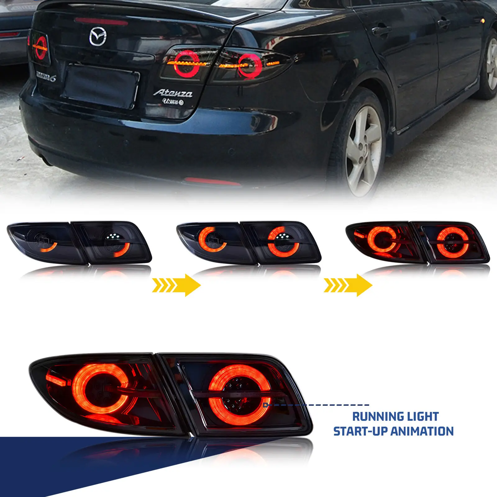 LED Tail Lights for Mazda 6 2003 -2015 Animation Rear Lamps