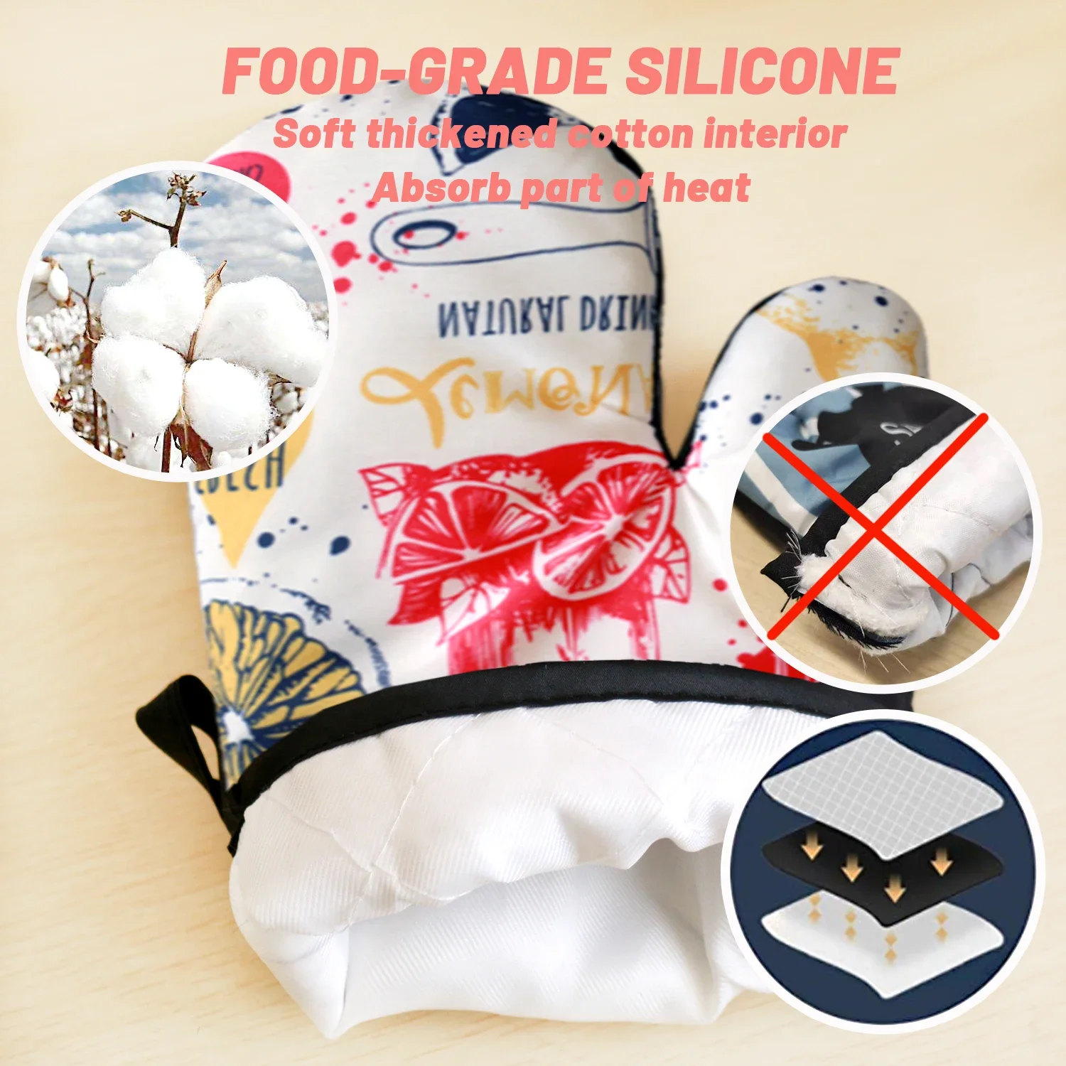 

Мультяшные перчатки-прихватки для микроволновой печи, кухонные перчатки-прихватки, коврик-прихватка для барбекю, термостойкие перчатки для духовки, перчатки для выпечки