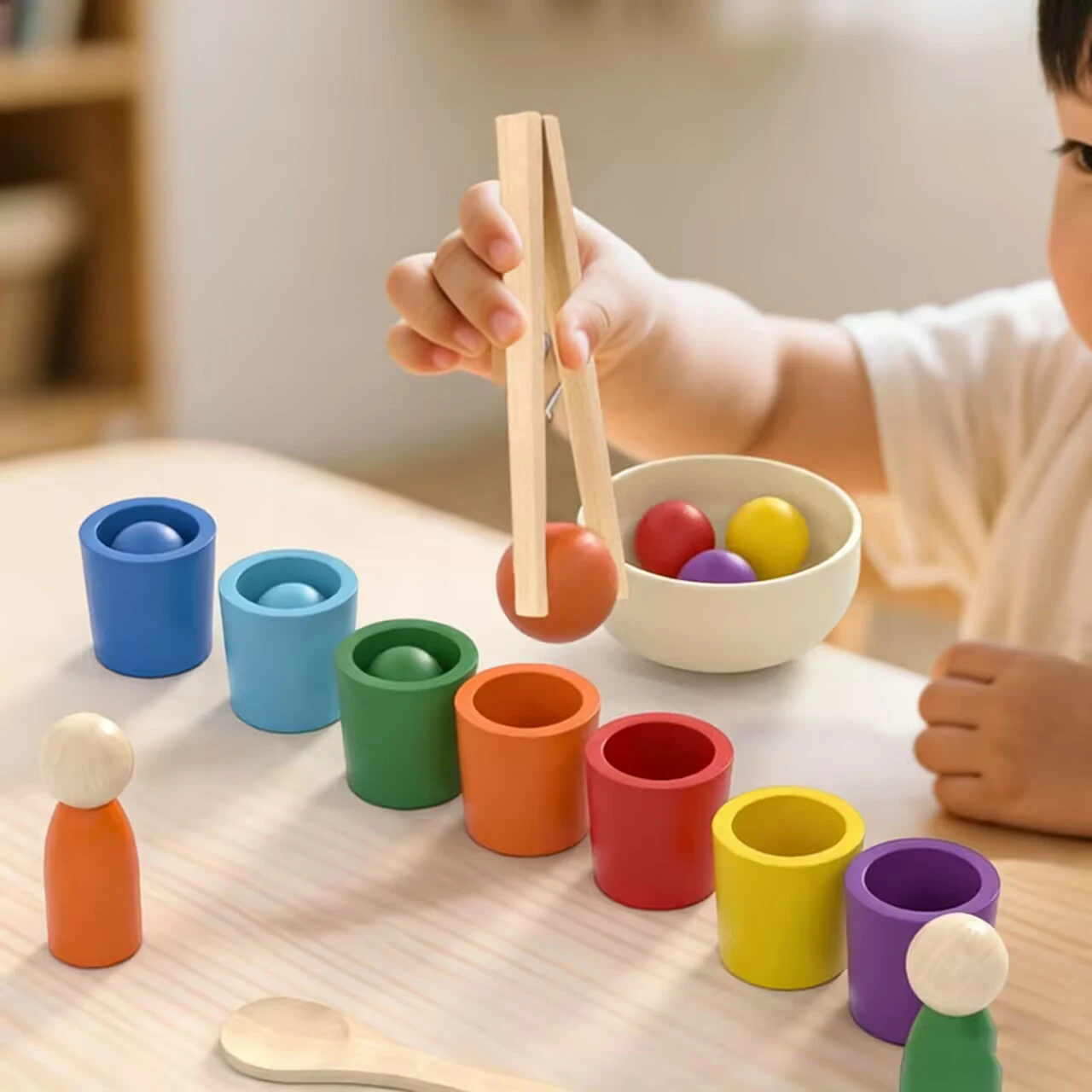 

Montessori Seven-Color Color Cups Matching Sorting Cognition Games Training Early Education Learning Toys Gift For Children Kids