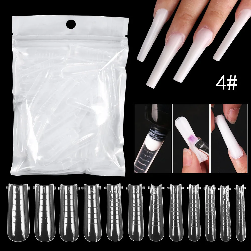 Faux ongles en acrylique pour manucure, extension, ensemble complet, 120 pièces par sachet