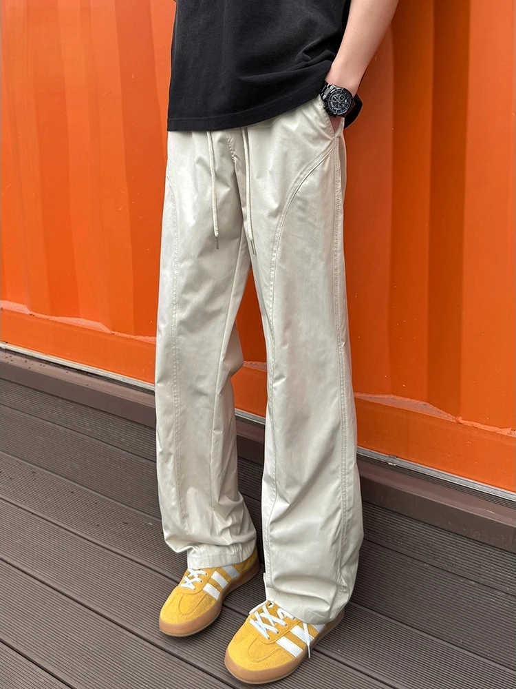 

Loose Straight Leg Casual Pants for Boys American Sle Slim Fit Lightweight Summer High Street Teenage Sports Trousers