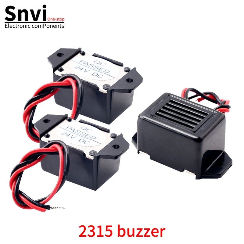 1 buah Alarm bel 2315 DC 3V 6V 9V 12V 24V 90dB Mini Alarm elektronik bel tinggi desibel Alarm getaran panjang garis suara 10cm