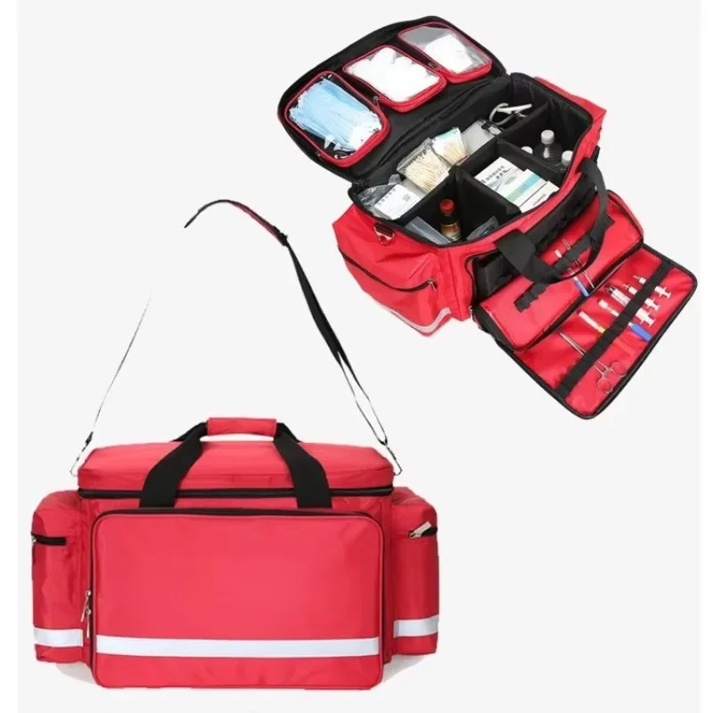 Large shoulder bag emergency lifesaving kit for medical and camping trekking adventures