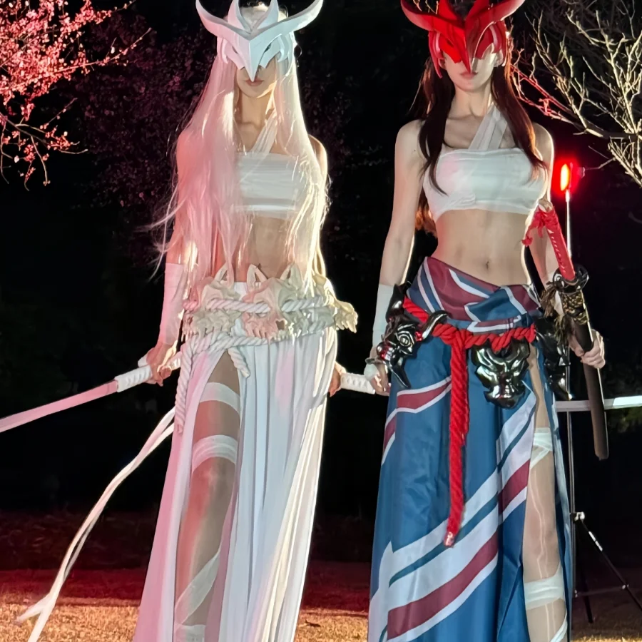 Disfraz de Cosplay japonés LOL Yone, máscara, accesorio de uniforme, Halloween, Navidad, carnaval, conjunto completo