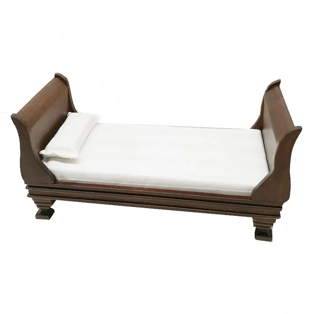 

Кукольный домик, мини-кровать, миниатюрная односпальная модель кровати, игрушечная мебель для спальни с аксессуарами