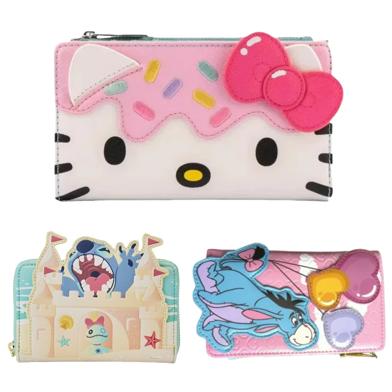 

Sanrio Kuromi Hello Kitty University Pu Leather Panel Women'S Wallet Lady Wallet Melody Children Purse Brand Handbag Gifts