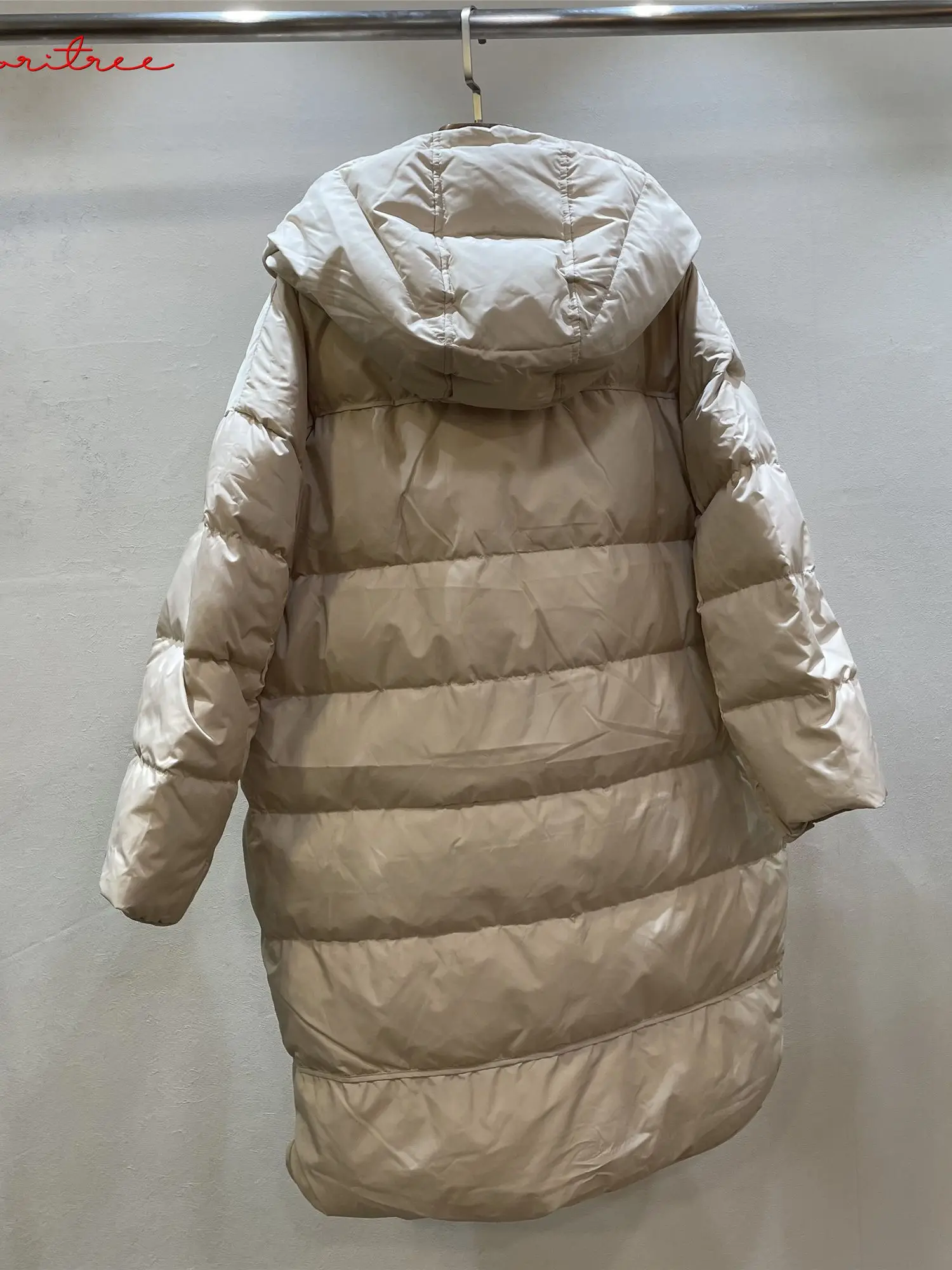 Piumino invernale da donna in Cashmere con cuciture più spesso caldo con cappuccio soffice piumino invernale femminile più lungo parka nero wy1099