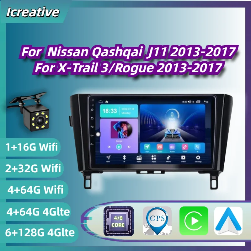 

Android Car Radio for Nissan Qashqai J11 2013-2017 X-Trail Rogue Wireless Carplay Multimedia Player Autoradio Stereo Navigation