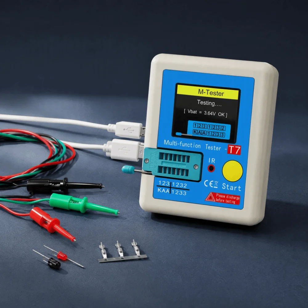 Full Color Graphic Display Transistor Tester Multifunction Diode Testing Multifunction Tester Resistor Testing TFT Display