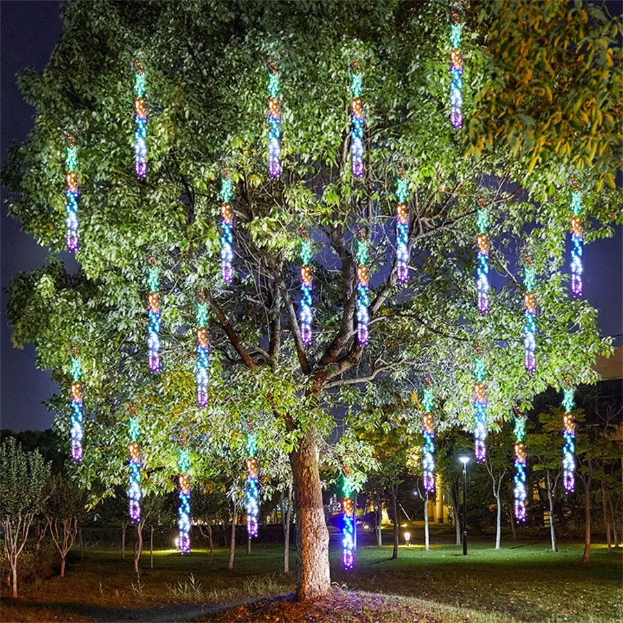 2023 New LED Meteor Shower Fairy Lights Outdoor Garland Christmas Firecracker String Light for Party Xmas Tree Garden Decoration