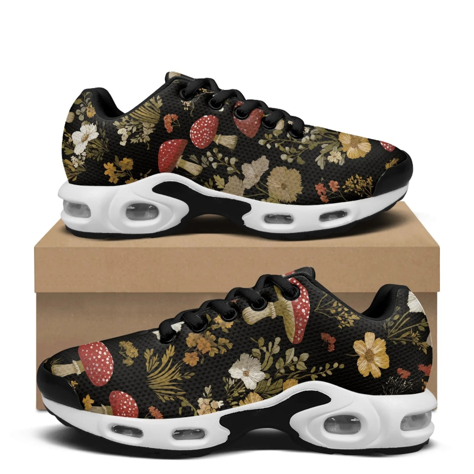PENSTROLL Mushroom Floral Air Tennis Fashion Sneakers Air Cushion Shoes for Athletic Modern Men's Fashion Sneaker