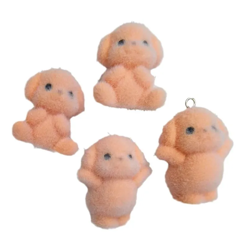 20pcs 3D Miniature Cartoon Cute Dog Charms Plush Doll Resin Pendant For phone bag Keychains DIY handicraft Jewelry make fittings