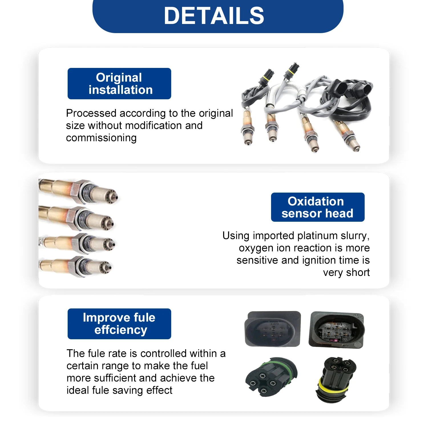 Front & Rear Lambda Oxygen Sensor For E60 E61 E90 323i 523I 530I 530xi 730i 11787569968 11787544655 11787558055 11787558073
