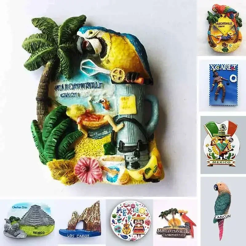 Mexico CANCUN Tourist Souvenirs Fridge Magnets Margaritaville Chichen Itza Magnetic Refrigerator Stickers Home Decoration Gifts