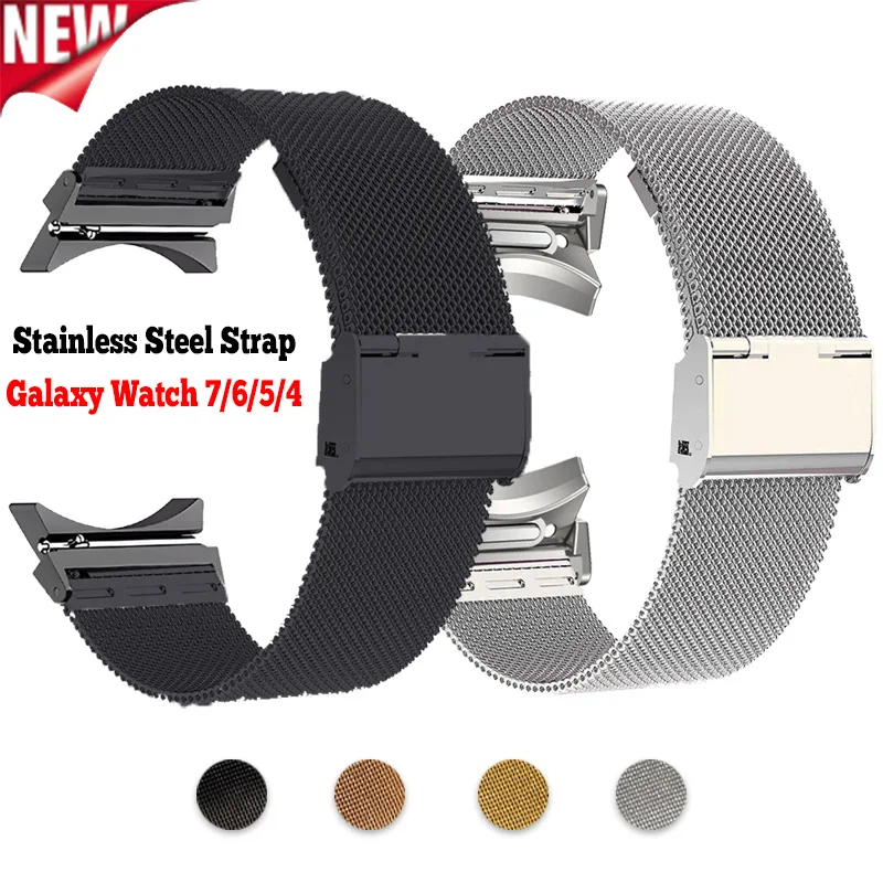 No gaps Correa for Galaxy watch 7 6 5 4 44mm 40mm 5pro band 45mm steel strap for samsung galaxy watch 6 4 classic 47mm 46mm 43mm