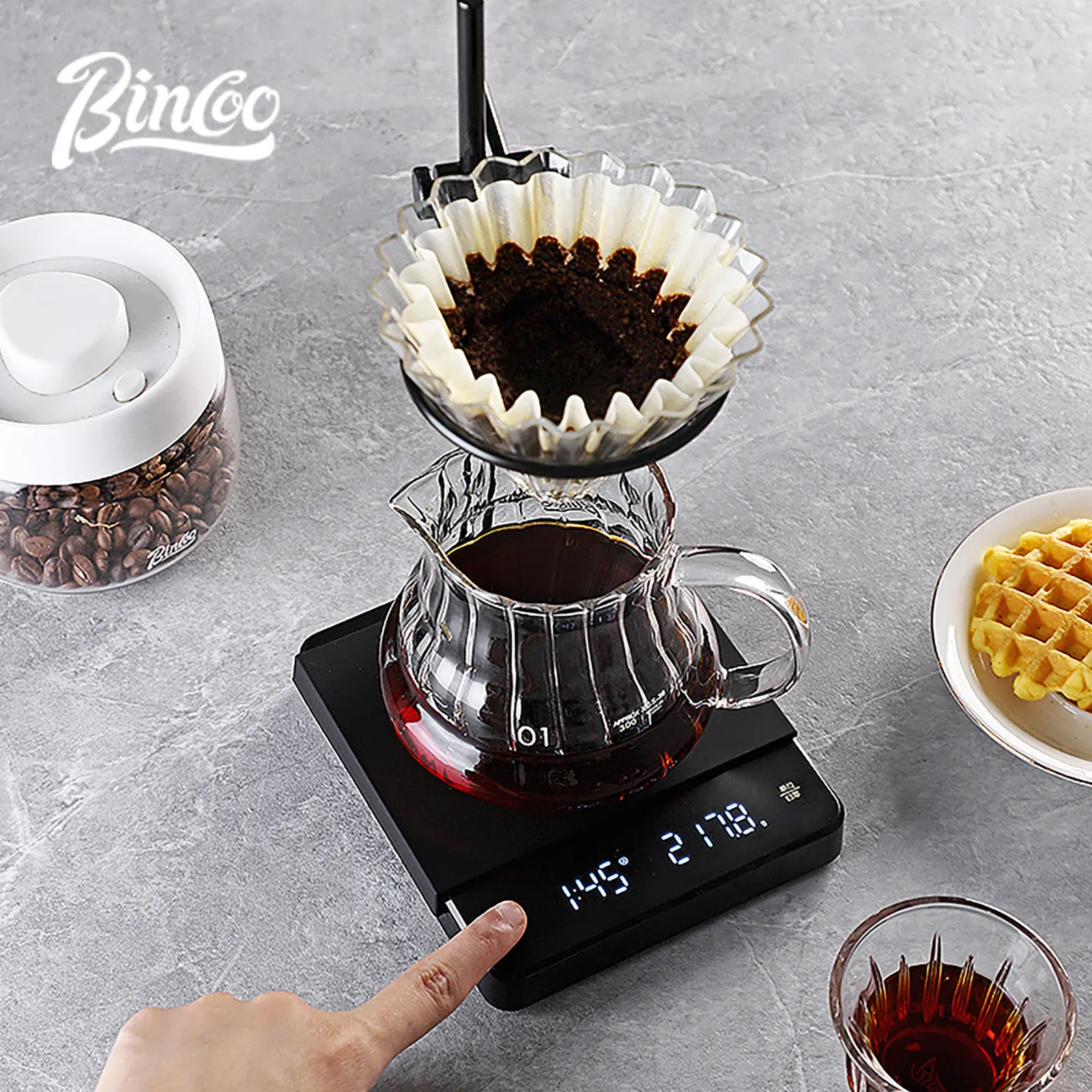 

Bincoo Black Mirror Duo Smart Coffee Electronic Scale Double Measurement Weighing Timing High Precision Hand Pour Coffee Scale