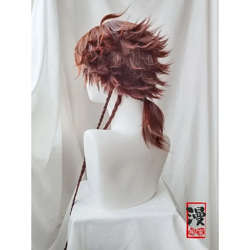 ff34Sun Ce Cos لعبة رماد المملكة 80-85 سنتيمتر بني داكن مقاومة للحرارة الشعر الاصطناعية هالوين حفلة تأثيري الباروكات + شعر مستعار C #5