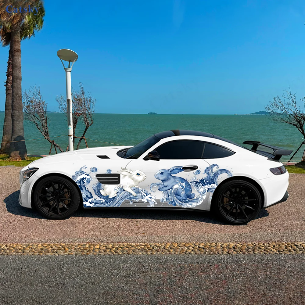 

Tiger Rabbit Chicken Cattle Car Vinyl Wraps Decal Self-adhesive PVC Sticker Suitable for Trucks SUV Decor Auto Accessories Gift