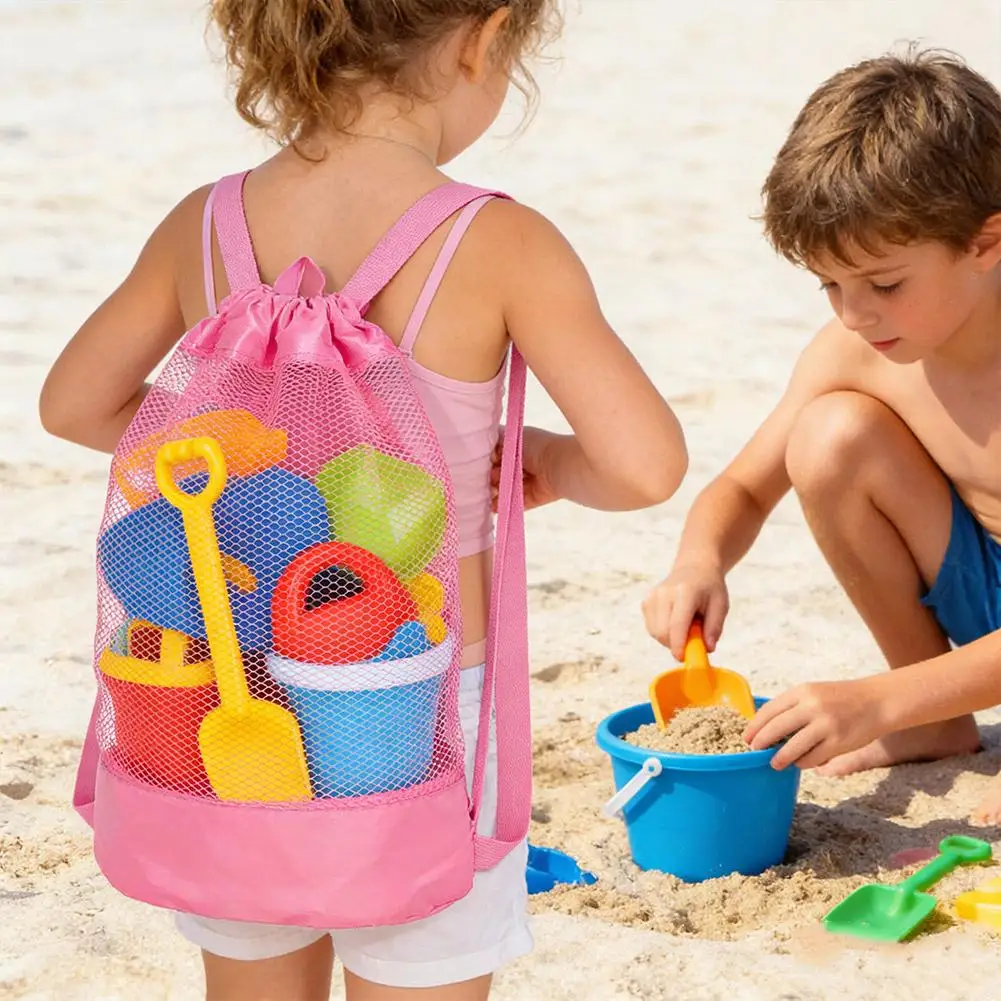 Beach Toy Organizer Backpack Lightweight Travel Bag for Sand Play Gear, Outdoor Adventures ﻿