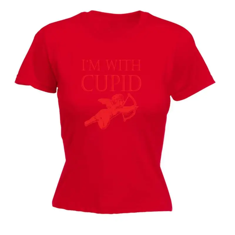 

Im With Cupid Womens T Shirt Funny Novelty Gift