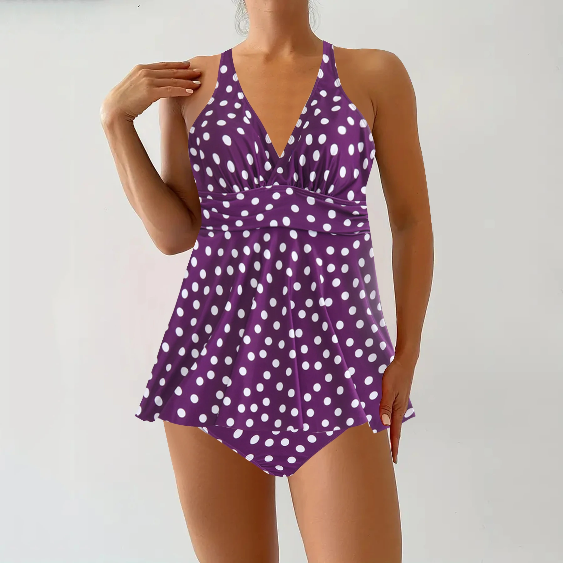 Conjunto de Bikini con estampado Tropical de dos piezas para mujer, traje de baño para vacaciones de verano, Tankini con estampado para mujer, traje de baño para playa de verano