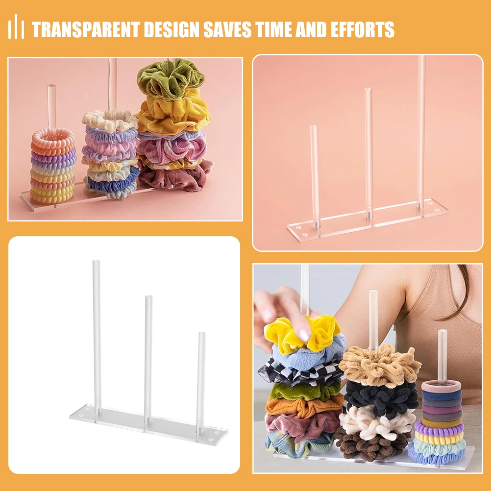 

Clear Acrylic Scrunchies Holder Stand Multi-Stick Hair Ties Organizer Display Rack For Bracelets Hairbands Rubber Bands Storage