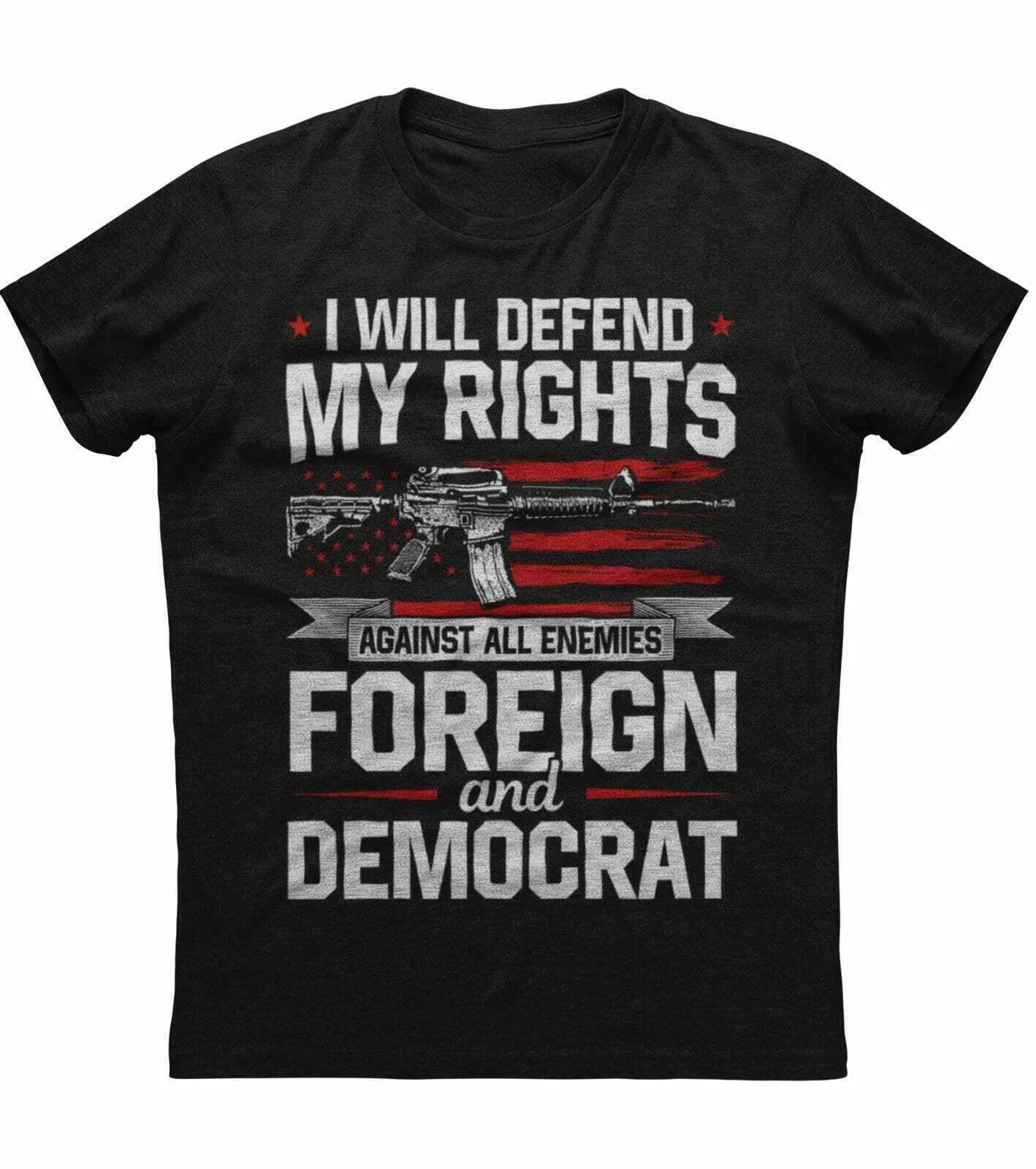 I Will Defend My Rights, Gun Rights 2nd Amendment T-Shirt 100% Cotton O-Neck Summer Short Sleeve Casual Mens T-shirt Size S-3XL