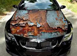 Rusted Metal Grunge Car Hood Vinyl Stickers Wrap Vinyl Film Engine Cover Decals Sticker Universal Car Hood Protective Film